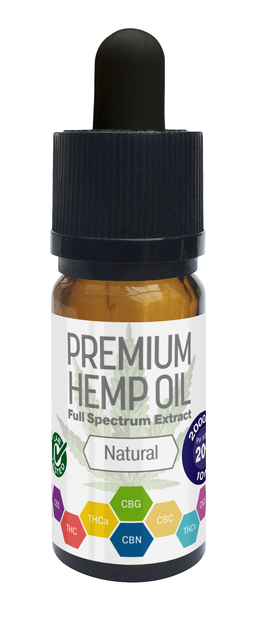 Premium Hemp Oil 20% dropper bottle